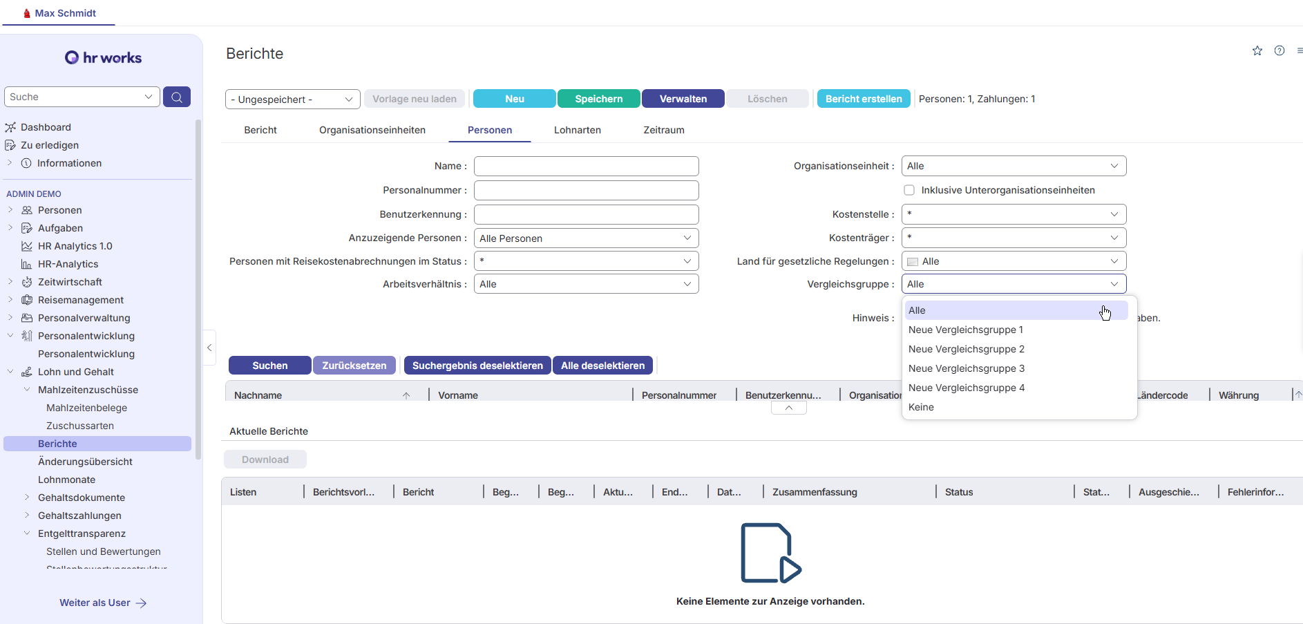 Automatisch Berichte erstellen mit Entgelttransparenz-Software