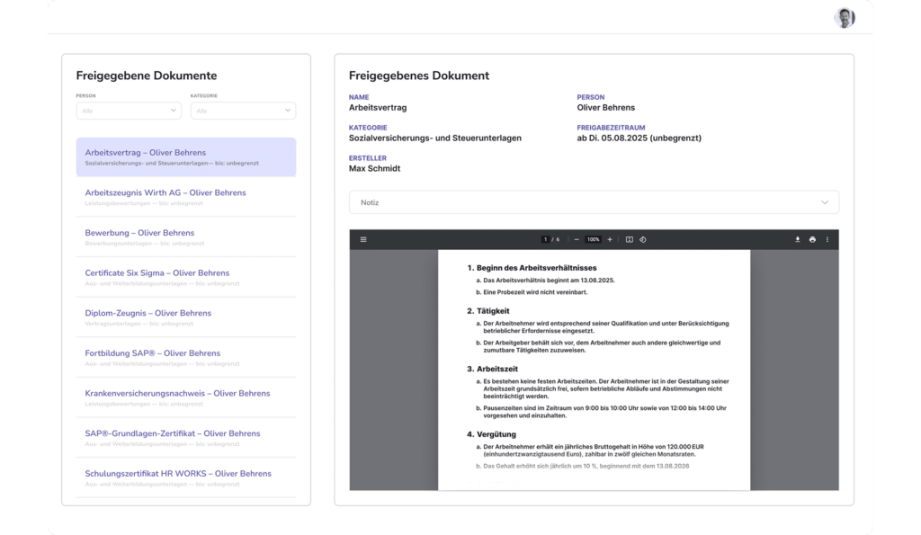 Dokumente Compliance Management Dashboard