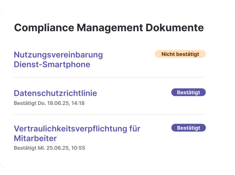 Compliance Management Dokumente Detailansicht