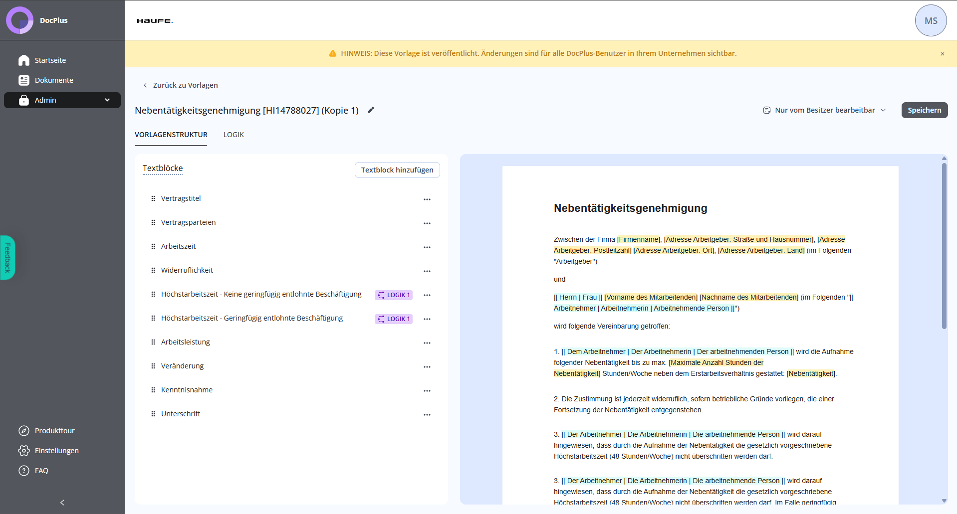Screenshot Haufe DocPlus