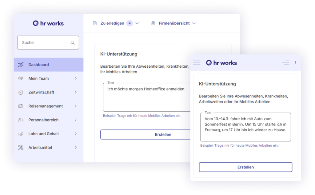 KI Unterstützung in HR WORKS