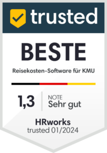 von trusted mit Note 1,3 bewertet: HR WORKS ist beste Reisekosten-Software für KMU